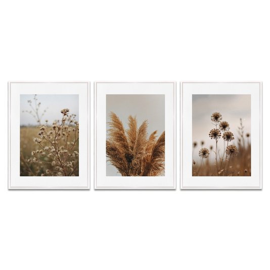 Kit 3 Quadros em Telas Canvas Natureza Minimalista