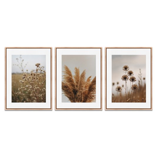 Kit 3 Quadros em Telas Canvas Natureza Minimalista
