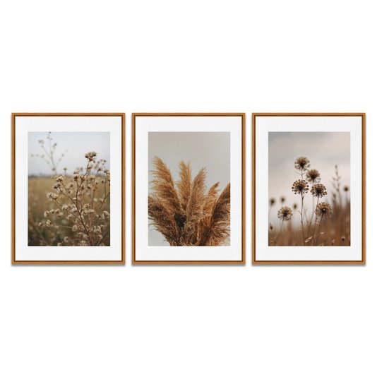 Kit 3 Quadros em Telas Canvas Natureza Minimalista