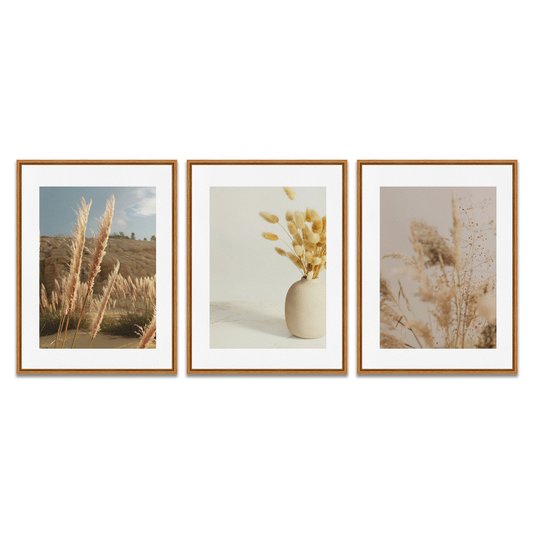 Kit 3 Quadros em Telas Canvas Natureza Minimalista