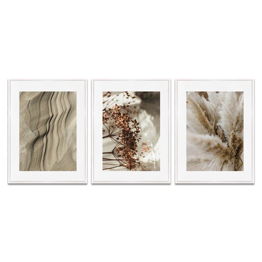 Kit 3 Quadros em Telas Canvas Natureza Minimalista