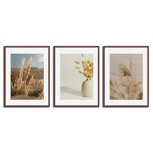 Kit 3 Quadros em Telas Canvas Natureza Minimalista