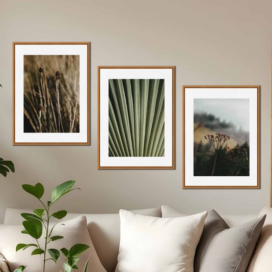Kit 3 Quadros em Telas Canvas Natureza Minimalista