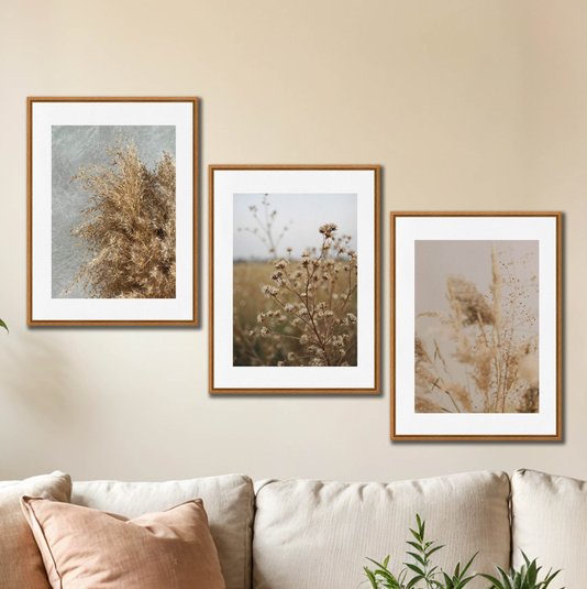 Kit 3 Quadros em Telas Canvas Natureza Minimalista