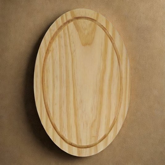 Kit 5 Tábuas para Servir Queijo e Frios em Madeira de Pinus Natural Maciço - Oval com Óleo Mineral