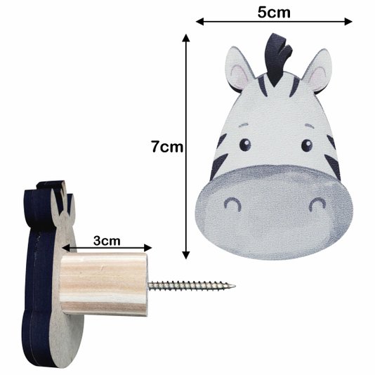 Kit Gancho Cabideiro de Parede Infantil Safari Baby