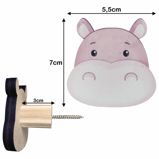 Kit Gancho Cabideiro de Parede Infantil Safari Baby
