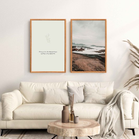 Kit Quadros Decorativos Paisagem Praia E Frase The True Power Lies In The Ability To Find Beauty In Simple Things And Be Grateful For Them
