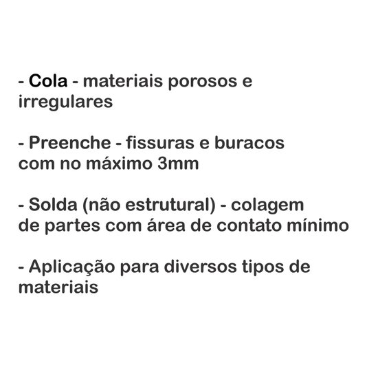 Kit Universal Almasuper Cola Preenche e Solda - Cola Instantânea Gel Mais Ativador