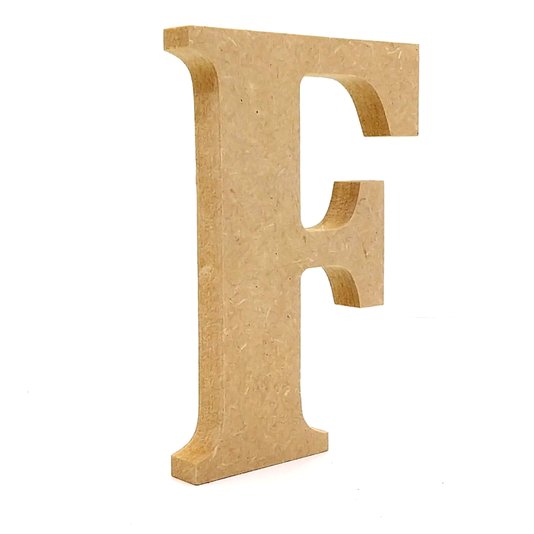 Letra Decorativa F 15cm em Mdf Cru 15mm - cnc46