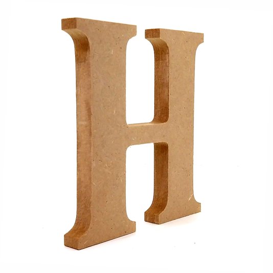 Letra Decorativa H 15cm em Mdf Cru 15mm - cnc48