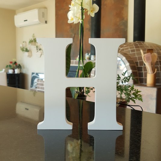 Letra Decorativa H 15cm em Mdf 15mm