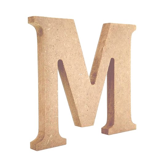 Letra Decorativa M 15cm em Mdf Cru 15mm - cnc53