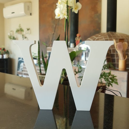 Letra Decorativa W 15cm em Mdf 15mm