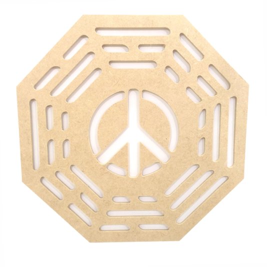 Mandala Vazada em MDF Cru 3mm Símbolo da Paz - cnc10
