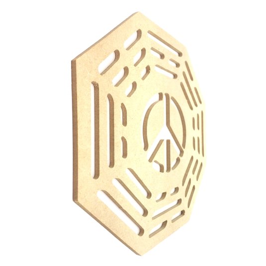 Mandala Vazada em MDF Cru 3mm Símbolo da Paz - cnc10