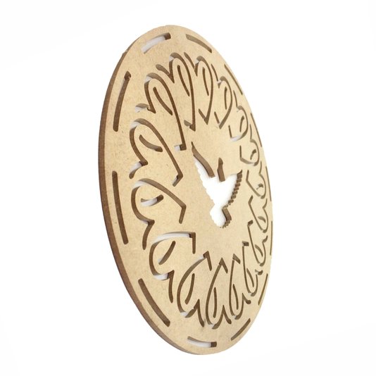 Mandala Vazada MDF Cru 3mm Pássaro e Corações - cnc7