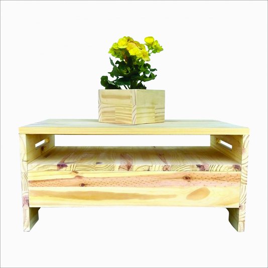 Mesa De Centro de Madeira Pinus Rústica Para Sala - Farmhouse