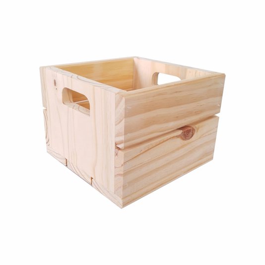 Caixote de Madeira Pinus Decorativo Multiuso Caixa de Feira - 22cm - Farmhouse