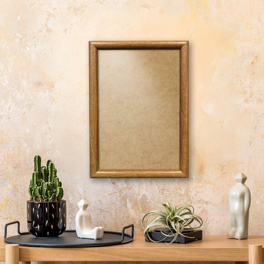 Moldura Abaulada Lisa Revestida Para Quadros E Fotos Com Fundo MDF E Frente Em PVC Antirreflexo - 2x3