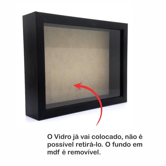 Moldura Caixa Alta com Vidro para Quadros Quilling e Scrapbook - 1,5x4,5