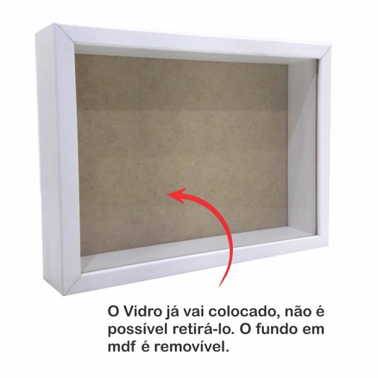 Moldura Caixa Alta com Vidro para Quadros Quilling e Scrapbook - 1,5x4,5