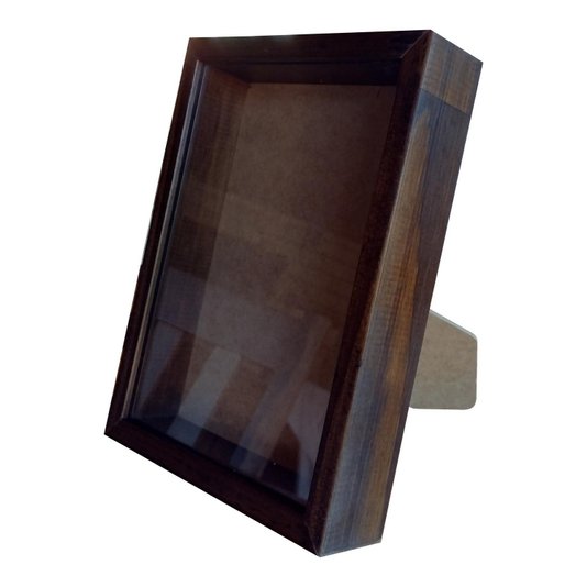 Moldura Caixa Alta com Vidro para Quadros Quilling e Scrapbook  Mais Fundo em MDF Com Suporte - 1,5x4,5