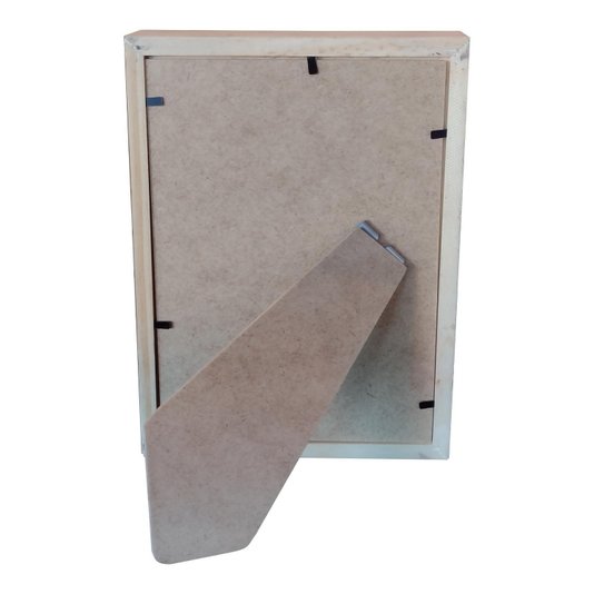 Moldura Caixa Alta com Vidro para Quadros Quilling e Scrapbook  Mais Fundo em MDF Com Suporte - 1,5x4,5