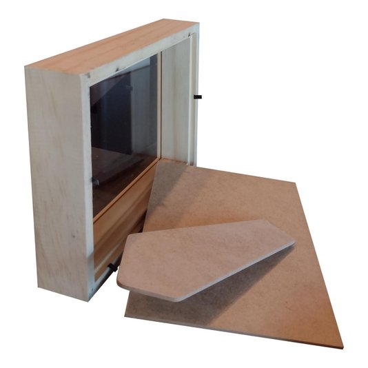 Moldura Caixa Alta com Vidro para Quadros Quilling e Scrapbook  Mais Fundo em MDF Com Suporte - 1,5x4,5
