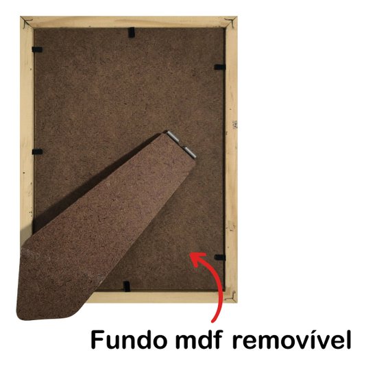 Moldura Caixa Alta com Vidro para Quadros Quilling e Scrapbook Mais Fundo em Mdf com Suporte - 1,5x6,5