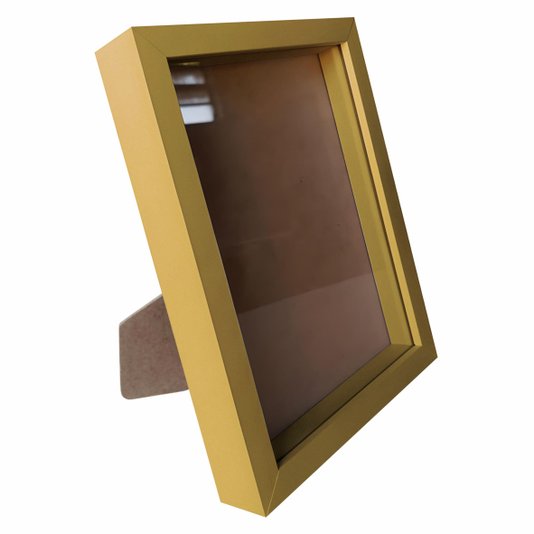 Moldura Caixa Alta com Vidro para Quadros Quilling e Scrapbook Mais Fundo em MDF com Suporte - Revestida - 1,5x3