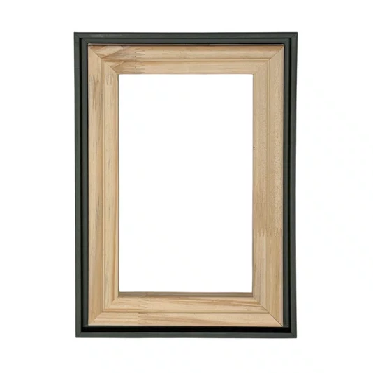 Moldura Canaleta Flutuante Lisa Revestida Com Chassi De Madeira Pinus Para Telas Decorativas - 2x2,8