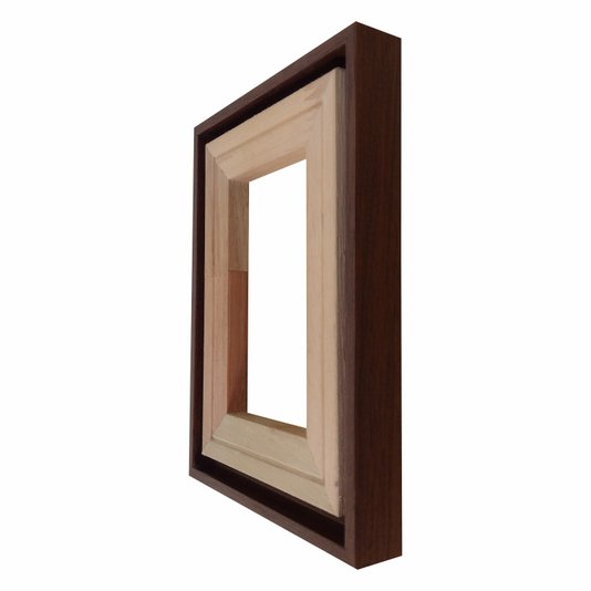 Moldura Canaleta Flutuante Lisa Revestida Com Chassi De Madeira Pinus Para Telas Decorativas - 2x2,8