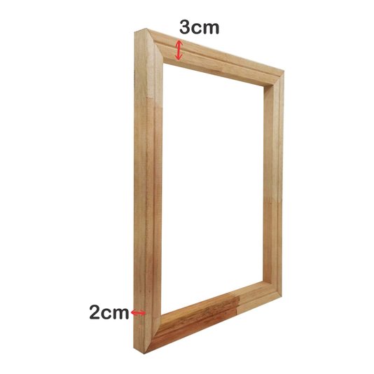 Moldura Canaleta Flutuante Lisa Revestida Com Chassi De Madeira Pinus Para Telas Decorativas - 2x2,8