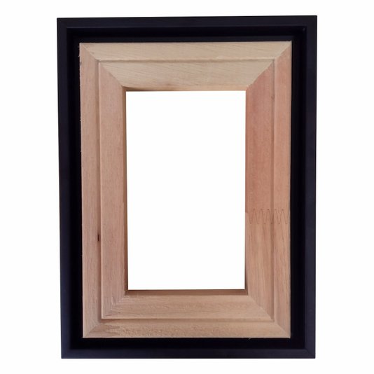 Moldura Canaleta Flutuante Lisa Revestida Com Chassi De Madeira Pinus Para Telas Decorativas - 2x2,8