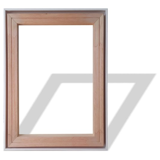 Moldura Canaleta Flutuante Lisa Revestida Com Chassi De Madeira Eucalipto Para Telas Decorativas - 2x4,8