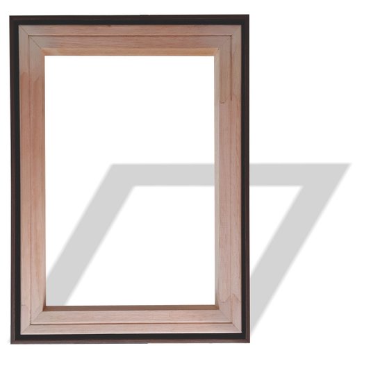 Moldura Canaleta Flutuante Lisa Revestida Com Chassi De Madeira Eucalipto Para Telas Decorativas - 2x4,8