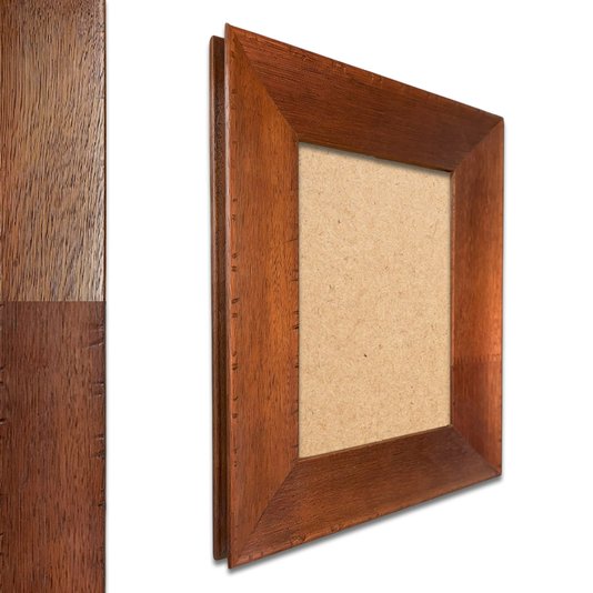 Moldura Chanfrada com Acabamento Côncavo Estilo Madeira Rústica Com Fundo MDF -  5x2,1