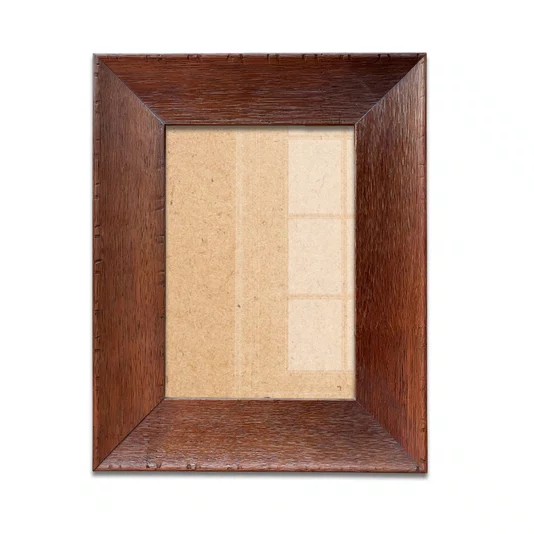 Moldura Chanfrada com Acabamento Côncavo Estilo Madeira Rústica Para Quadros E Fotos Com Fundo MDF e Frente Em Acetato - 5x2,1