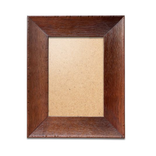 Moldura Chanfrada com Acabamento Côncavo Estilo Madeira Rústica Para Quadros E Fotos Com Fundo MDF e Frente Em PVC Antirreflexo - 5x2,1