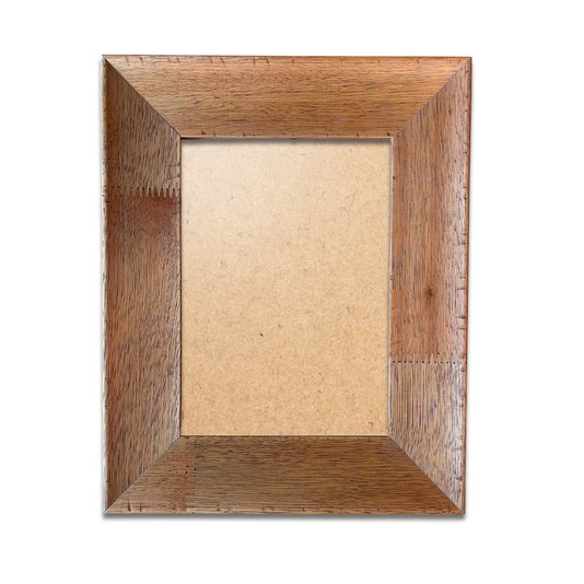 Moldura Chanfrada com Acabamento Côncavo Estilo Madeira Rústica Para Quadros E Fotos Com Fundo MDF e Frente Em PVC Antirreflexo - 5x2,1