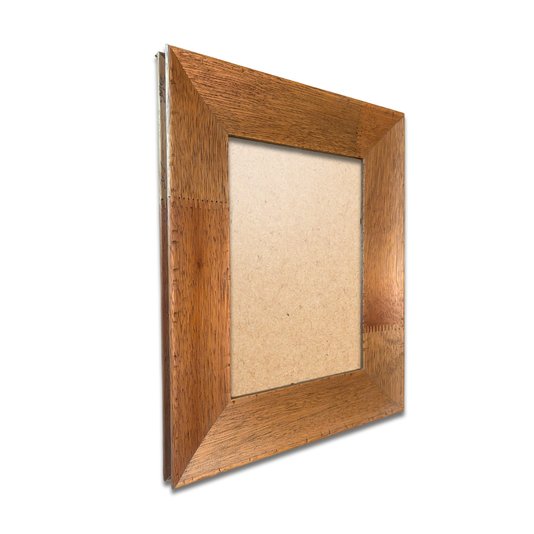 Moldura Chanfrada com Acabamento Côncavo Estilo Madeira Rústica Para Quadros E Fotos Com Fundo MDF e Frente Em PVC Antirreflexo - 5x2,1