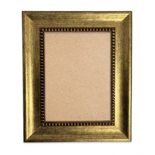 Moldura Personalizada Chanfrada Com Padrão Oval Gravado Em Relevo E Efeito Aço Metal Escovado Com Fundo MDF - 4,6x2,1