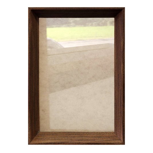 Moldura Chanfrada Inclinada para Quadros e Fotos com Fundo Mdf e Frente em Ps Cristal Transparente - 2x3,8