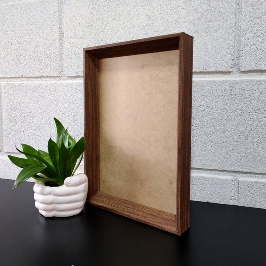 Moldura Chanfrada Inclinada para Quadros Fotos e Bandejas com Fundo Mdf - 2x3,8