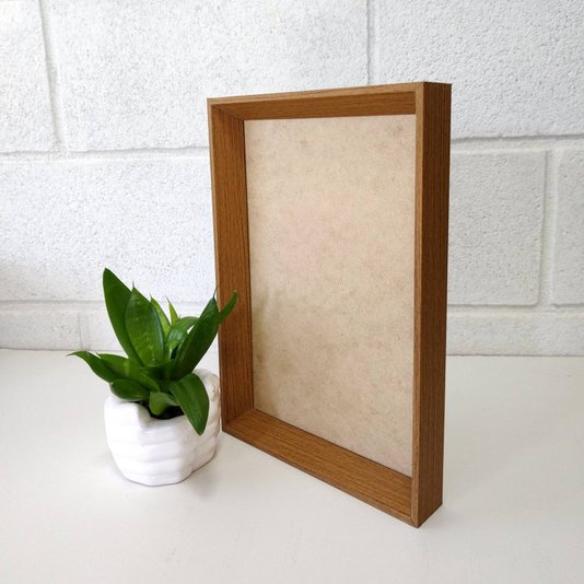 Moldura Chanfrada Inclinada para Quadros Fotos e Bandejas com Fundo Mdf - 2x3,8