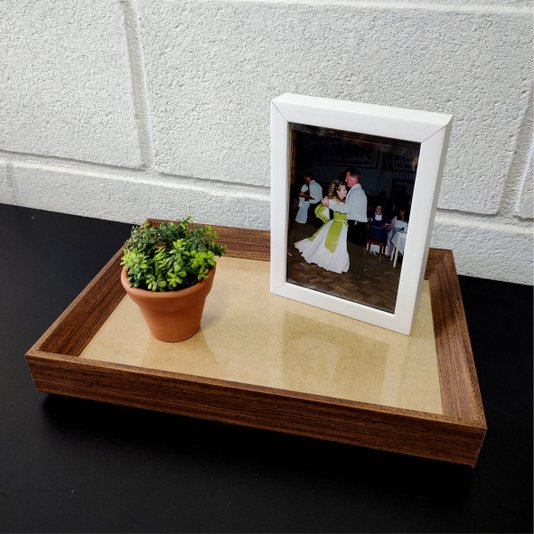 Moldura Chanfrada Inclinada para Quadros Fotos e Bandejas com Fundo Mdf - 2x3,8