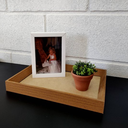 Moldura Chanfrada Inclinada para Quadros Fotos e Bandejas com Fundo Mdf - 2x3,8