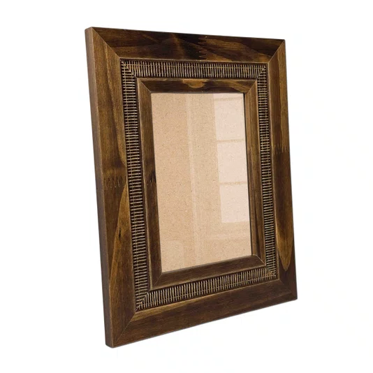 Moldura com Friso e Gravação de Padrão de Traços para Quadros e Fotos com Fundo Mdf e Frente em Acetato - 6,6x1,7