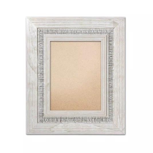 Moldura com Friso e Gravação de Padrão de Traços para Quadros e Fotos com Fundo Mdf e Frente em PVC Antirreflexo - 6,6x1,7